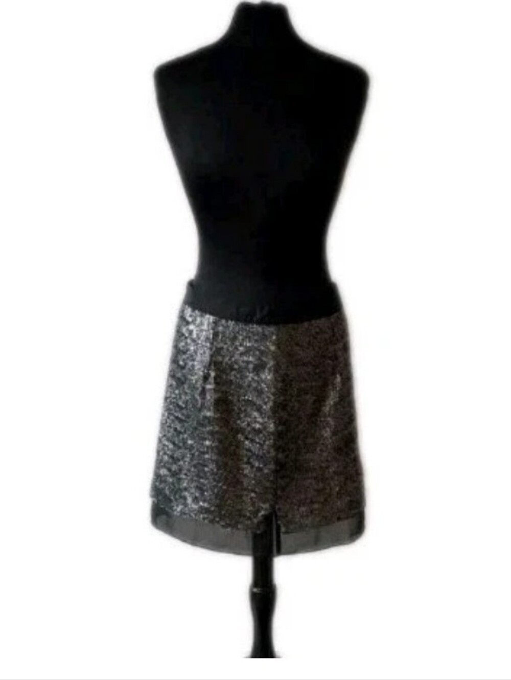 Jaye.e Women's Size Large Black & Gray Sequin Skirt